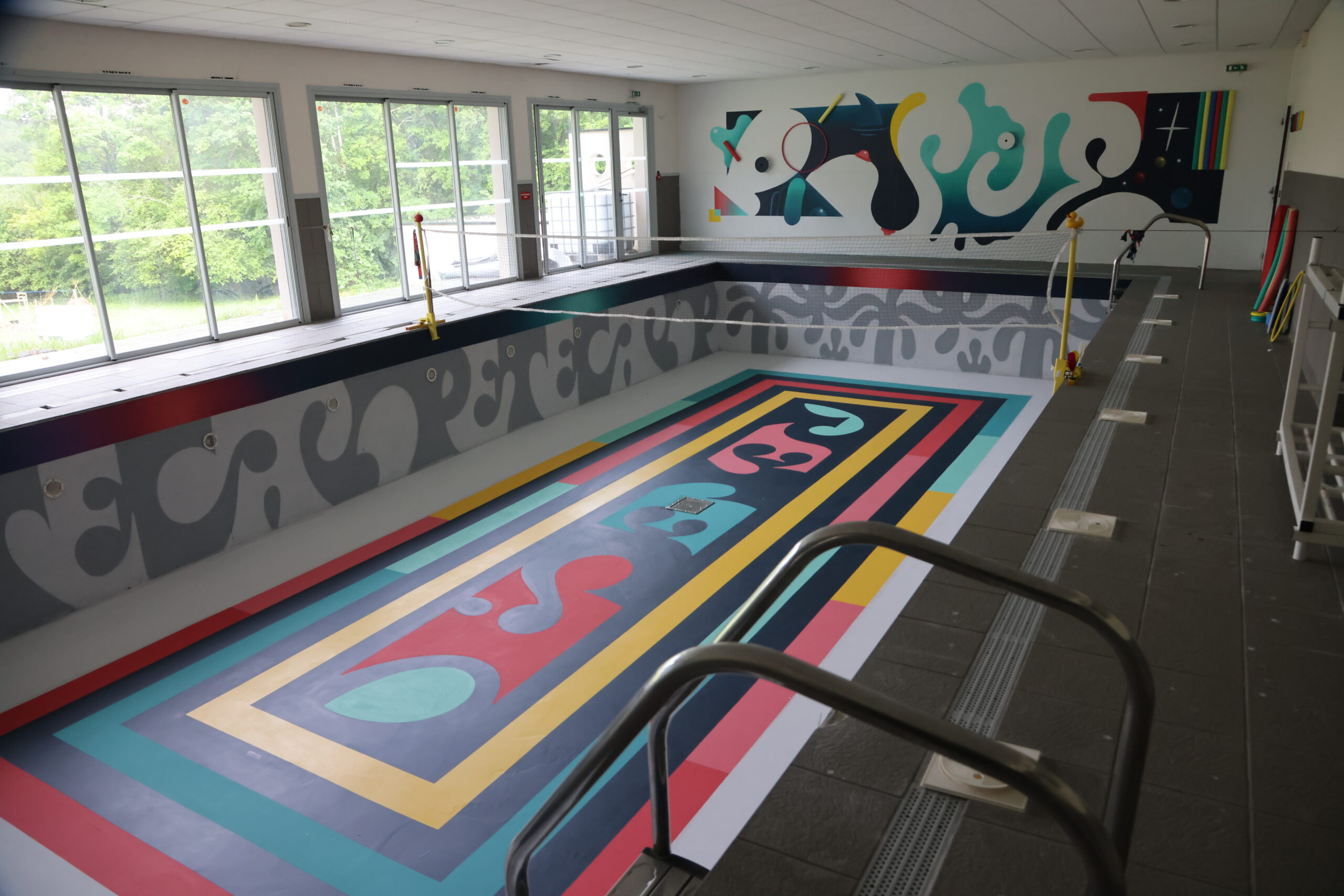 Photographie, piscine, peinte